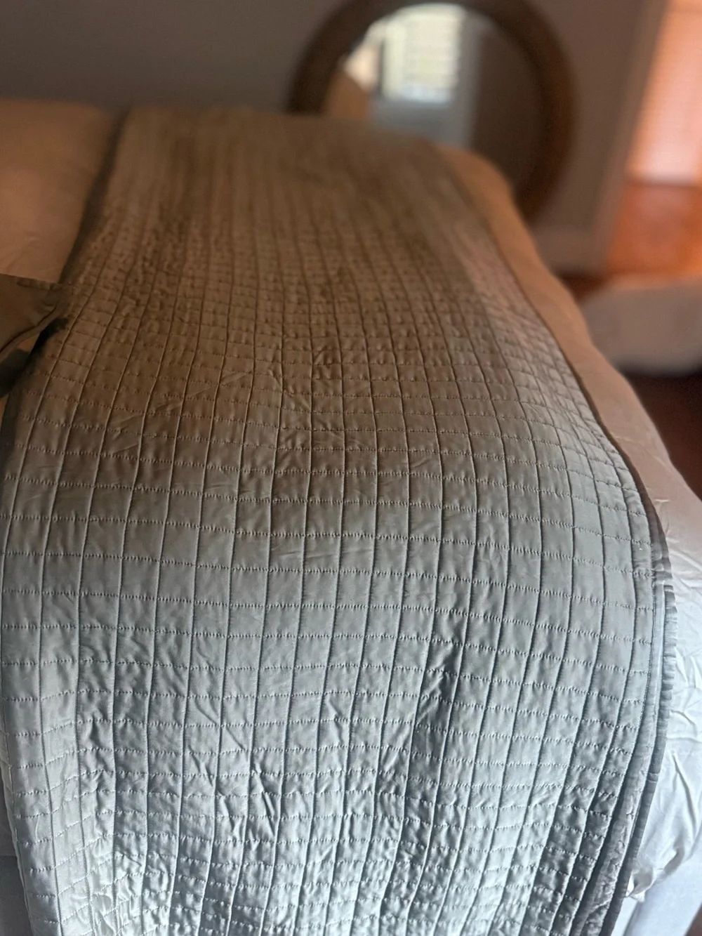 Restoration Hardware Cream Duvet with Taupe/Beige Quilted Throw and Shams